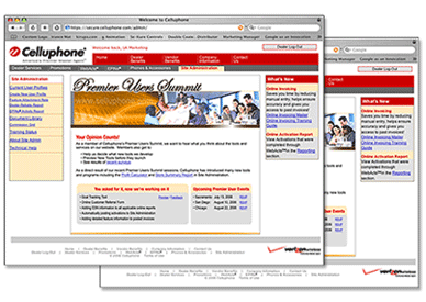 Celluphone Premier Users Group webpage June 2006